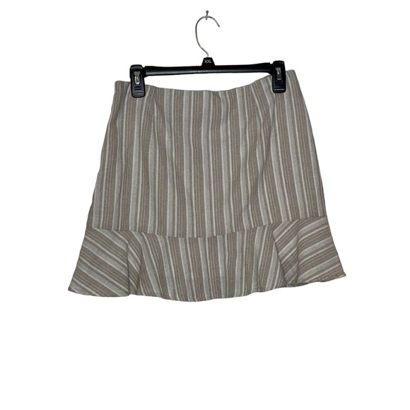 Steel Mill Co Women Skirt Fashion On Earth Linen Blend Ruffle Stiped  Large NWT - Picture 7 of 7